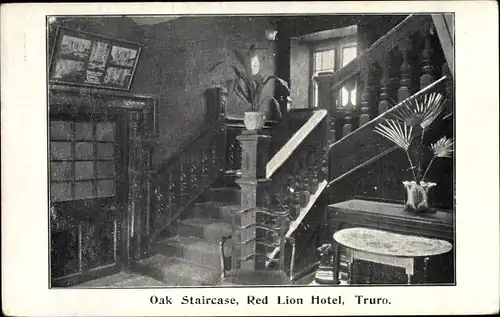 Ak Truro Cornwall South West England, Red Lion Hotel, Oak Staircase