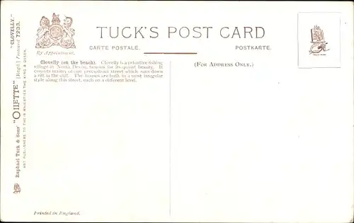 Ak Clovelly South West England, on the Beach