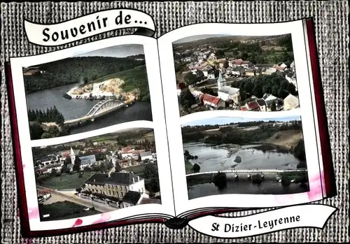 Ak Saint Dizier Leyrenne Creuse, Vue Generale, Les Ecoles, Le Pont de Murat, Le Pont de Chauverne