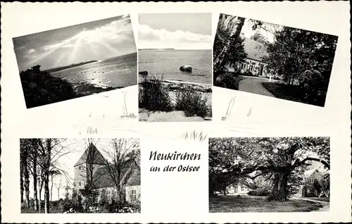 Ak Neukirchen in Holstein, Meerblick, Kirche, Baum