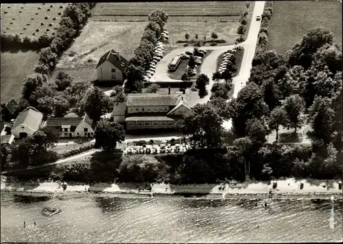 Ak Steinberghaff Steinberg in Schleswig Holstein, Strandcafé Strandhotel Steinberghaff, Luftbild