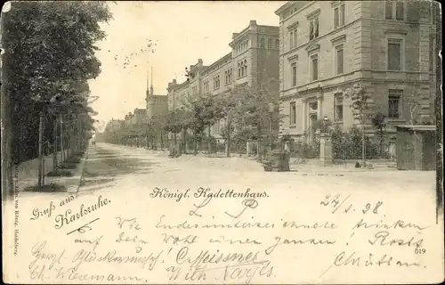 Ak Karlsruhe in Baden Württemberg, Königliches Kadettenhaus