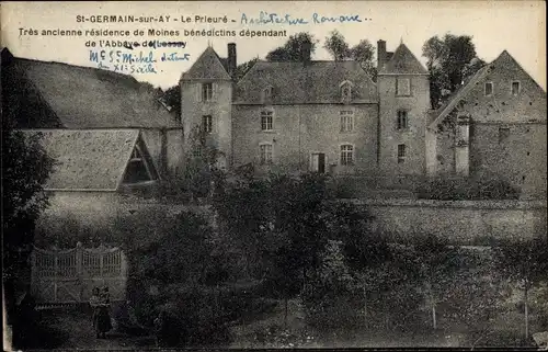 Ak Germaine Marne, Tres ancienne residence de Moines benedictins dependant de l'Abbaye de Lessay