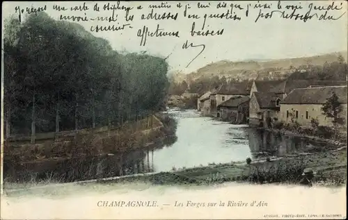 Ak Champagnole Jura, Les Forges sur la Rivière d'Ain
