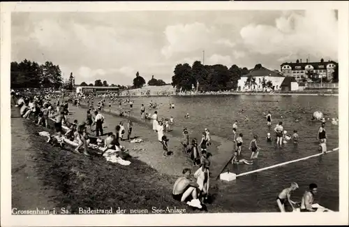 Ak Großenhain Sachsen, Neue Seeanlage, Badestrand