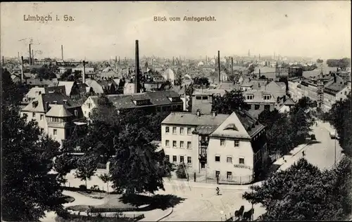 Ak Limbach Oberfrohna Sachsen, Stadtpanorama vom Amtsgericht