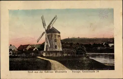 Ak Dresden West Gohlis, Windmühle