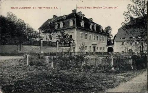 Ak Berthelsdorf Herrnhut in Sachsen, Schloss des Grafen Zinzendorf