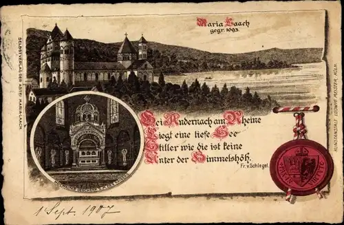 Ak Maria Laach Glees Eifel Rheinland Pfalz, Hochaltar, Siegel