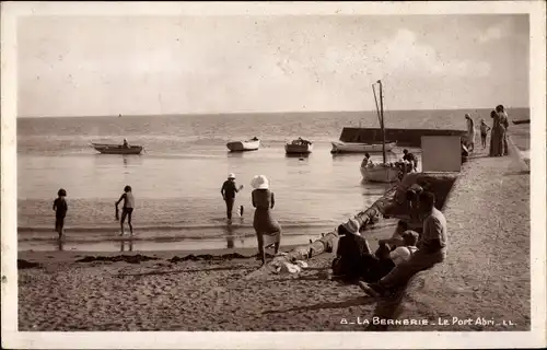 Ak La Bernerie Loire Atlantique, Le Port Abri, Strandpartie