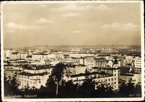 Ak Gdynia Gdingen Gotenhafen Pommern, Teilansicht der Stadt