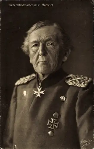 Ak Generalfeldmarschall von Haeseler in Uniform, Portrait