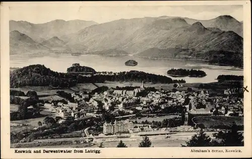 Ak Keswick North West England, Keswick and Derwentwater from Latrigg