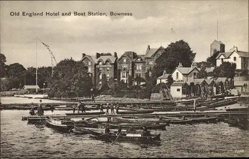 Ak Bowness Cumbria North West England, Old England Hotel and Boat Station