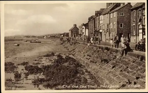 Ak Parkgate Cheshire North West England, The old Sea Wall