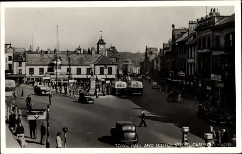 Ak Carlisle Cumbria North West England, Town Hall and Scotch Street