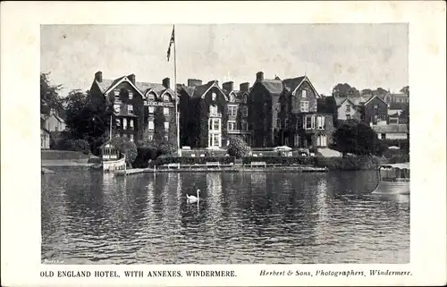 Ak Lake District Cumbria England, Old England Hotel with Annexes Windermere