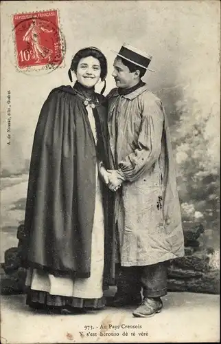 Ak Creuse Frankreich, Au Pays Creusois, Liebespaar, Portrait