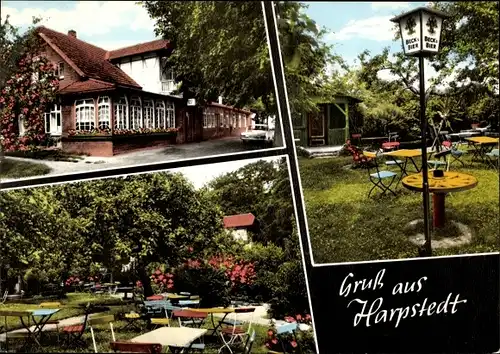Ak Harpstedt im Walde in Oldenburg, Gasthaus Amerika, Garten