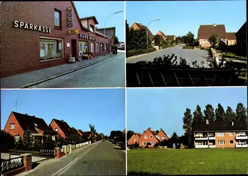 Ak Hohenfelde Steinburg Holstein, Siedlung, Sparkasse, Strassenansicht