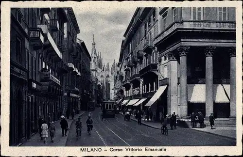 Ak Milano Mailand Lombardia, Corso Vittorio Emanuele