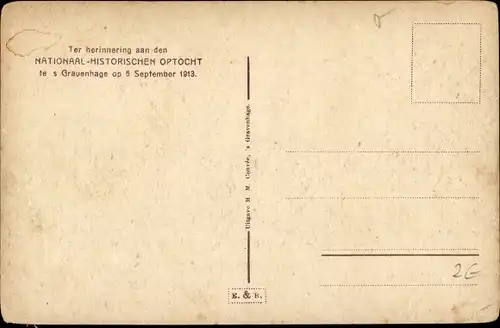 Ak 's Gravenhage Den Haag Südholland, National Historischen Optocht 1913, Festumzug, Reiter