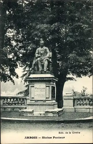 Ak Arbois Jura, Statue Pasteur