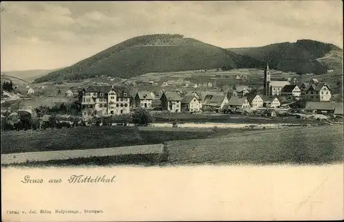 Ak Mitteltal Baiersbronn Schwarzwald, Blick auf den Ort