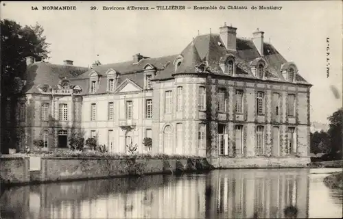 Ak Tillières Eure, Ensemble du Chateau de Montigny