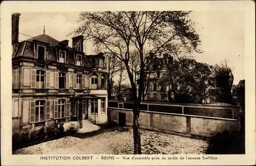 Ak Reims Marne, Institution Colbert, Vue d'ensemble prise du jardin de l'annexe Saint Hilair