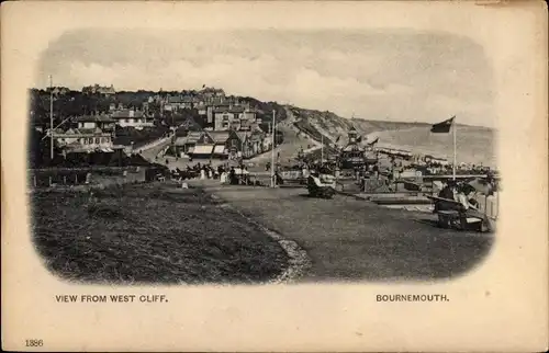 Ak Bournemouth Dorset South West England, View from West Cliff