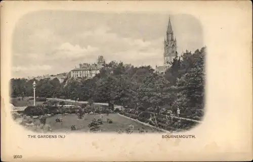 Ak Bournemouth Dorset South West England, The Gardens