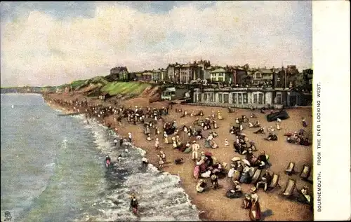 Ak Bournemouth Dorset South West England, from the Pier looking West