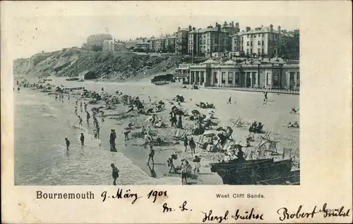 Ak Bournemouth Dorset South West England, West Cliff Sands