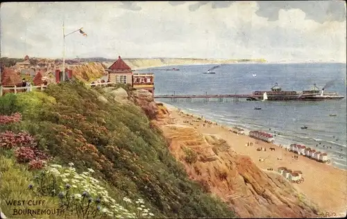 Künstler Ak Bournemouth Dorset South West England, West Cliff