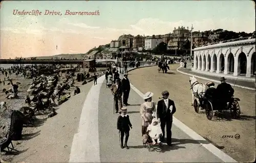 Ak Bournemouth Dorset South West England, Undercliffe Drive