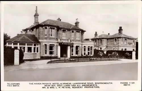 Ak Bournemouth Dorset South West England, The Haven Hotel & Annexe, Lansdowne Road