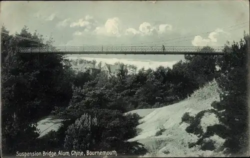 Ak Bournemouth Dorset South West England, Suspension Bridge, Alum Chine