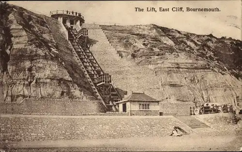 Ak Bournemouth Dorset South West England, East Cliff, the Lift