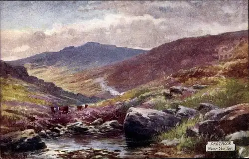 Künstler Ak Dartmoor Devon South West England, Near Yeo Tor
