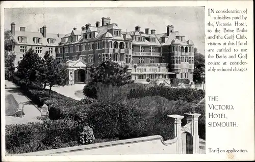 Ak Sidmouth Devon South West England, The Victoria Hotel