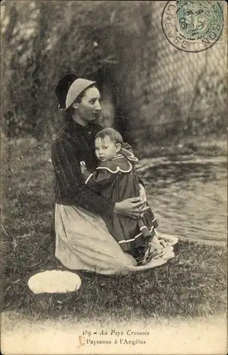 Ak Creuse Frankreich, Au Pays Creusois, Frau mit Ihrem Kind