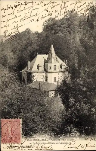 Ak Bourganeuf Creuse, Le Verger, ex habitation d'Emile de Girardin