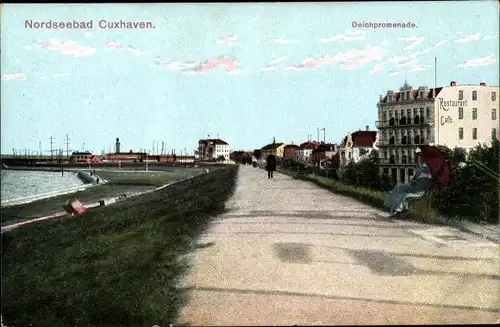 Ak Nordseebad Cuxhaven, Deichpromenade