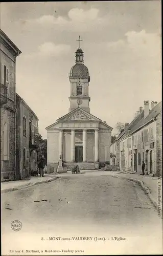 Ak Mont sous Vaudrey Jura, Kirche