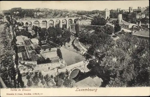 Ak Luxemburg Luxembourg, Vallee de Clausen