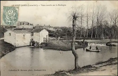 Ak Le Pont James Loire Atlantique, Vieux moulin sur la Boulogne