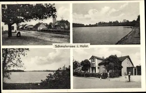 Ak Schmalensee in Schleswig Holstein, Wasserpartien, Straßenansichten
