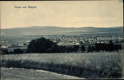 Ak Mügeln Heidenau in Sachsen, Panorama vom Ort, Feldpartie