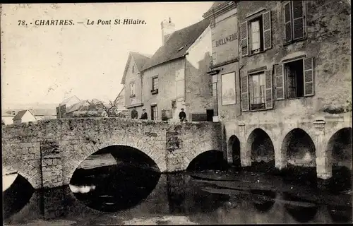 Ak Chartres Eure et Loir, Le Pont Saint Hilaire